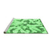 Sideview of Machine Washable Abstract Emerald Green Modern Area Rugs, wshabs871emgrn