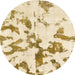 Round Abstract Gold Modern Rug, abs871