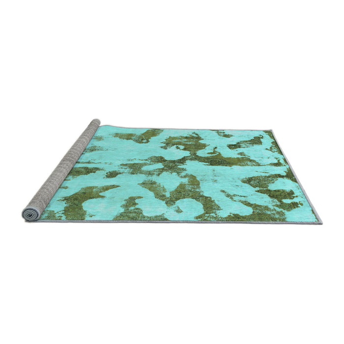 Sideview of Machine Washable Abstract Light Blue Modern Rug, wshabs871lblu