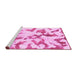 Sideview of Machine Washable Abstract Pink Modern Rug, wshabs871pnk