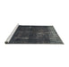 Sideview of Machine Washable Abstract Grey Gray Rug, wshabs872