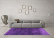 Machine Washable Persian Purple Bohemian Area Rugs in a Living Room, wshabs872pur