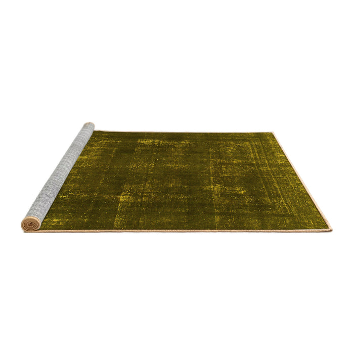 Sideview of Machine Washable Persian Yellow Bohemian Rug, wshabs872yw