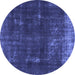 Round Persian Blue Bohemian Rug, abs872blu