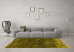 Machine Washable Persian Yellow Bohemian Rug in a Living Room, wshabs872yw