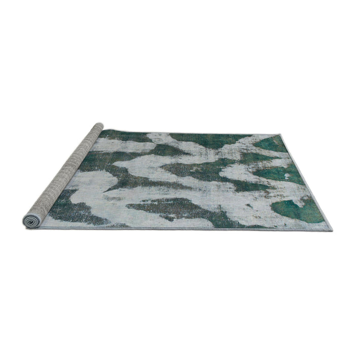 Sideview of Machine Washable Abstract Light Steel Blue Rug, wshabs873