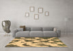 Machine Washable Abstract Brown Modern Rug in a Living Room,, wshabs873brn