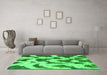 Machine Washable Abstract Green Modern Area Rugs in a Living Room,, wshabs873grn