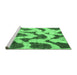 Sideview of Machine Washable Abstract Emerald Green Modern Area Rugs, wshabs873emgrn