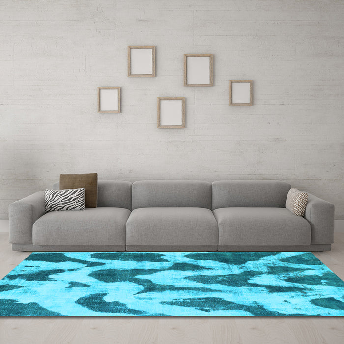 Machine Washable Abstract Light Blue Modern Rug in a Living Room, wshabs873lblu