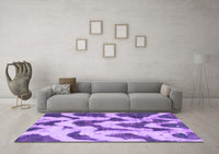 Machine Washable Abstract Purple Modern Rug, wshabs873pur