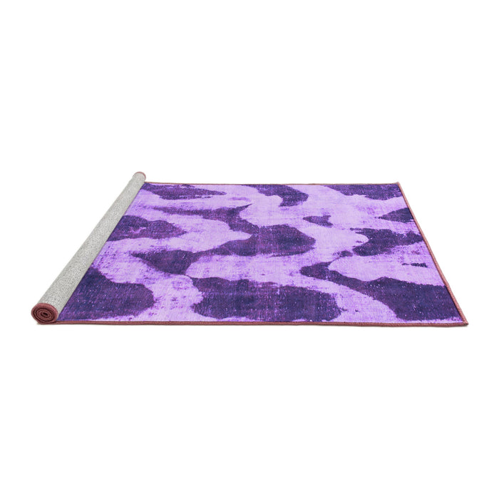 Sideview of Machine Washable Abstract Purple Modern Area Rugs, wshabs873pur