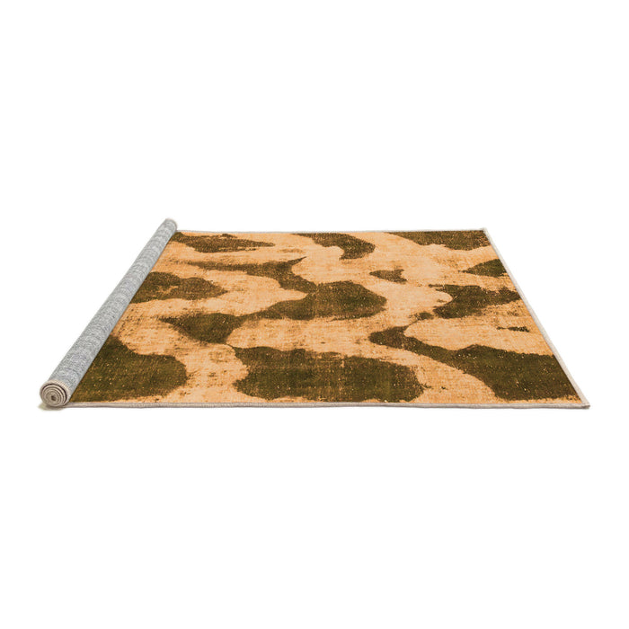 Sideview of Machine Washable Abstract Orange Modern Area Rugs, wshabs873org