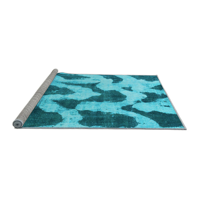 Sideview of Machine Washable Abstract Light Blue Modern Rug, wshabs873lblu