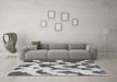 Machine Washable Abstract Gray Modern Rug in a Living Room,, wshabs873gry