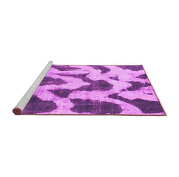 Sideview of Machine Washable Abstract Pink Modern Rug, wshabs873pnk