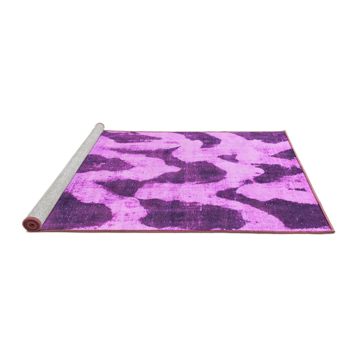 Sideview of Machine Washable Abstract Pink Modern Rug, wshabs873pnk