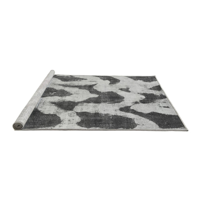 Sideview of Machine Washable Abstract Gray Modern Rug, wshabs873gry