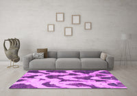 Machine Washable Abstract Pink Modern Rug, wshabs873pnk