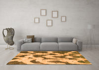 Machine Washable Abstract Orange Modern Rug, wshabs873org