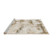 Sideview of Machine Washable Abstract Gold Rug, wshabs874