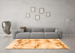 Machine Washable Abstract Orange Modern Area Rugs in a Living Room, wshabs874org