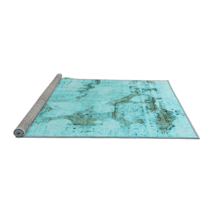 Sideview of Machine Washable Abstract Light Blue Modern Rug, wshabs874lblu