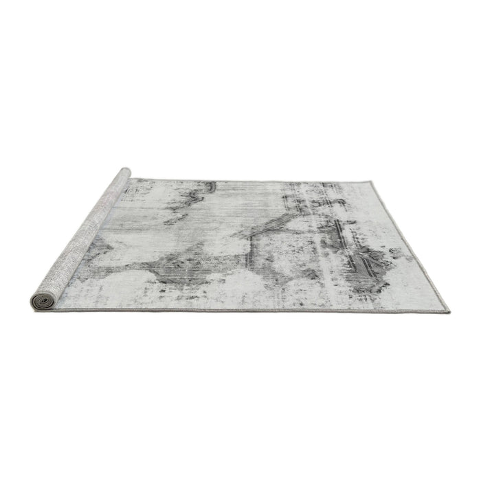 Sideview of Machine Washable Abstract Gray Modern Rug, wshabs874gry