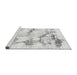 Sideview of Machine Washable Abstract Gray Modern Rug, wshabs874gry