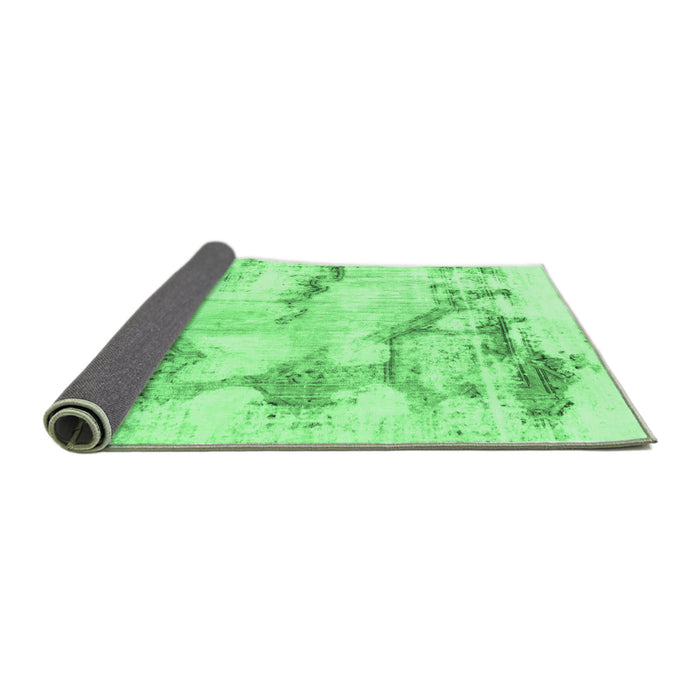 Sideview of Abstract Emerald Green Modern Rug, abs874emgrn
