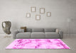 Machine Washable Abstract Pink Modern Rug in a Living Room, wshabs874pnk