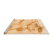 Sideview of Machine Washable Abstract Orange Modern Area Rugs, wshabs874org