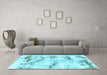 Machine Washable Abstract Light Blue Modern Rug in a Living Room, wshabs874lblu