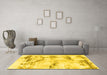 Machine Washable Abstract Yellow Modern Rug in a Living Room, wshabs874yw