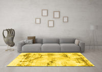 Machine Washable Abstract Yellow Modern Rug, wshabs874yw