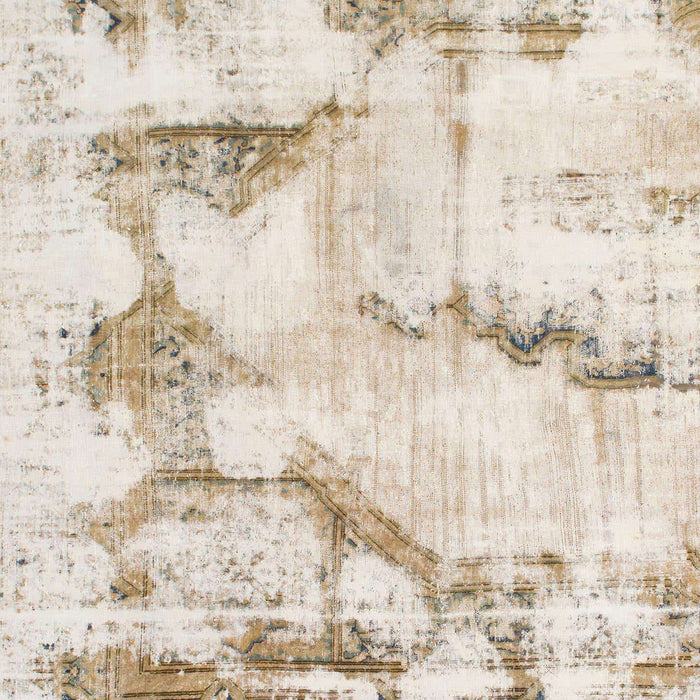 Machine Washable Abstract Gold Rug, wshabs874