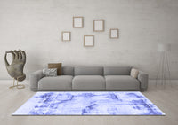 Machine Washable Abstract Blue Modern Rug, wshabs874blu