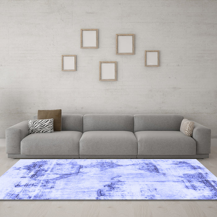 Machine Washable Abstract Blue Modern Rug in a Living Room, wshabs874blu