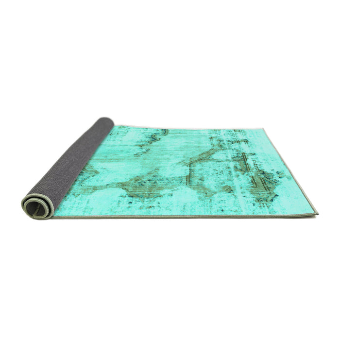 Sideview of Abstract Turquoise Modern Rug, abs874turq