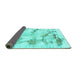 Sideview of Abstract Turquoise Modern Rug, abs874turq