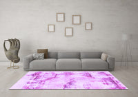 Machine Washable Abstract Purple Modern Rug, wshabs874pur