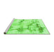 Sideview of Machine Washable Abstract Green Modern Area Rugs, wshabs874grn