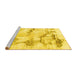 Sideview of Machine Washable Abstract Yellow Modern Rug, wshabs874yw