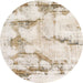 Round Abstract Gold Modern Rug, abs874