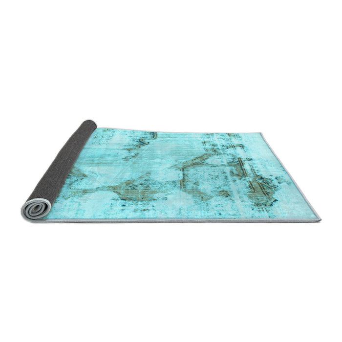 Sideview of Abstract Light Blue Modern Rug, abs874lblu