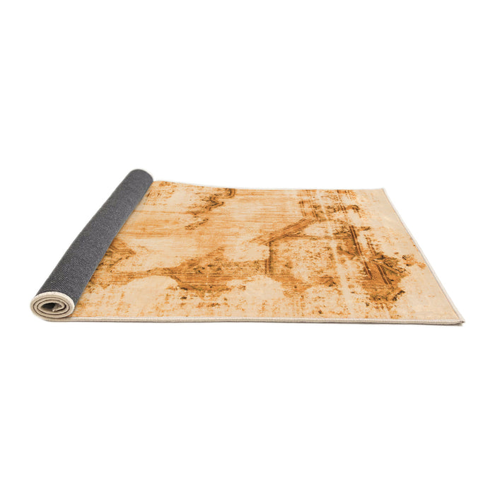 Sideview of Abstract Orange Modern Rug, abs874org