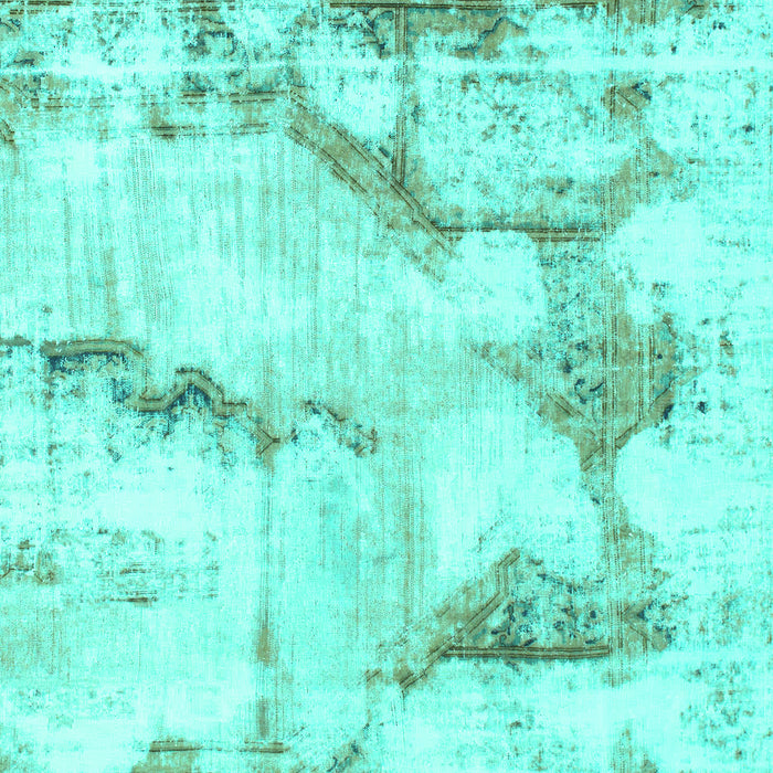 Machine Washable Abstract Turquoise Modern Area Rugs, wshabs874turq