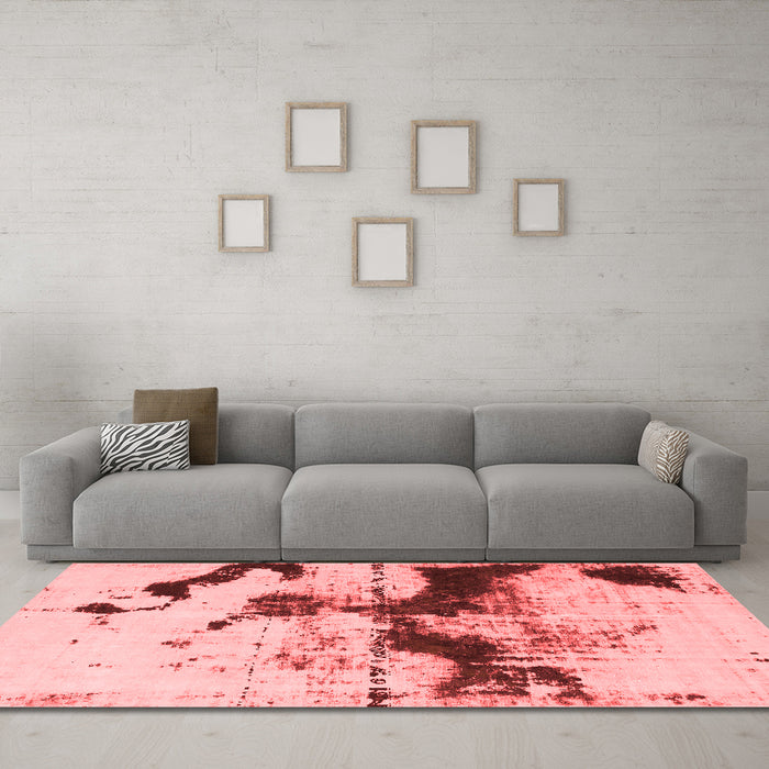 Modern Red Washable Rugs