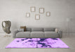 Machine Washable Abstract Purple Modern Area Rugs in a Living Room, wshabs875pur