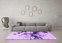 Machine Washable Abstract Purple Modern Rug, wshabs875pur